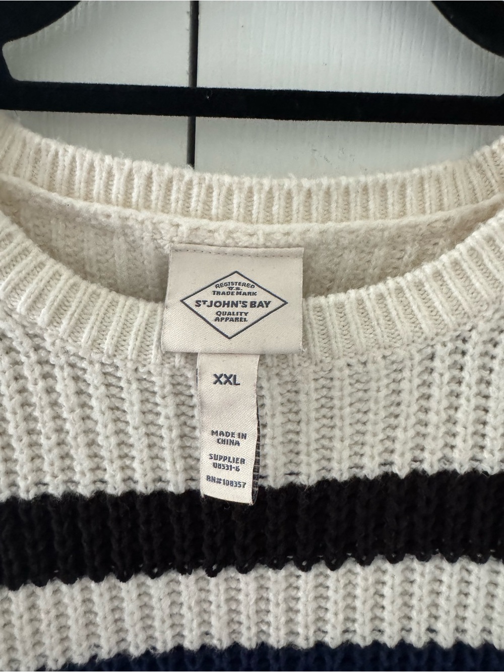 Striped Cream Knit Sweater - Multicolor Stripe - Picture 2 of 4